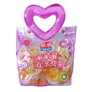 600g親親心形手提袋果凍